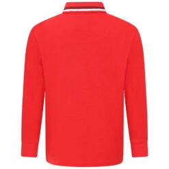 JR Rubber Full Crest LS Polo Red