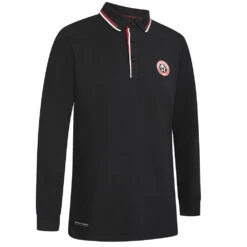 Rubber Full Crest LS Polo Black -Club Sport Wear Shop 4459