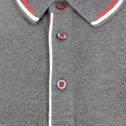 Rubber Full Crest LS Polo Grey -Club Sport Wear Shop 4467