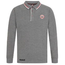 Rubber Full Crest LS Polo Grey -Club Sport Wear Shop 5574 26