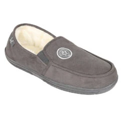 Mens Moccasin Slippers Grey -Club Sport Wear Shop 5728